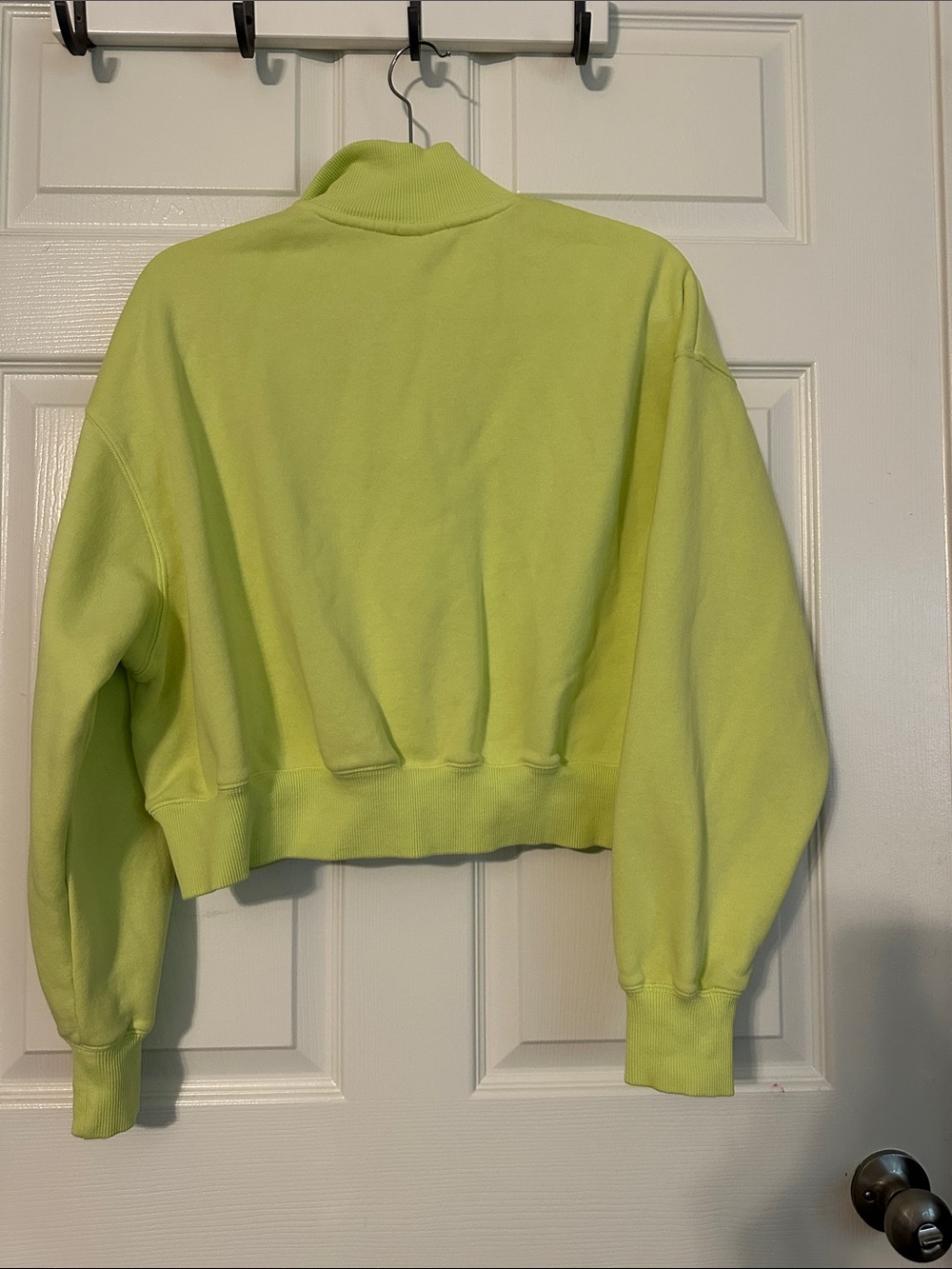 Nike Women's Lime Green Half-Zip Cropped Fleece Pullover - Picture 5 of 5